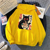 Cat Eating Ramen Hoodie Womens Plus Size Cute Graphic Sweatshirt 90s