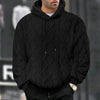 Men's Jacquard Velvet Hoodie - Reversible Pullover Sweater