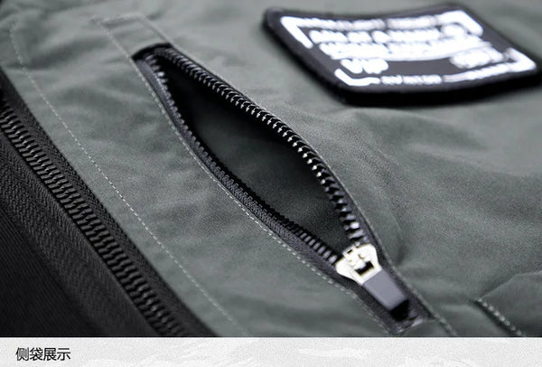 Techwear Long Sleeve Tshirt Men Black Patch Oversized Cotton