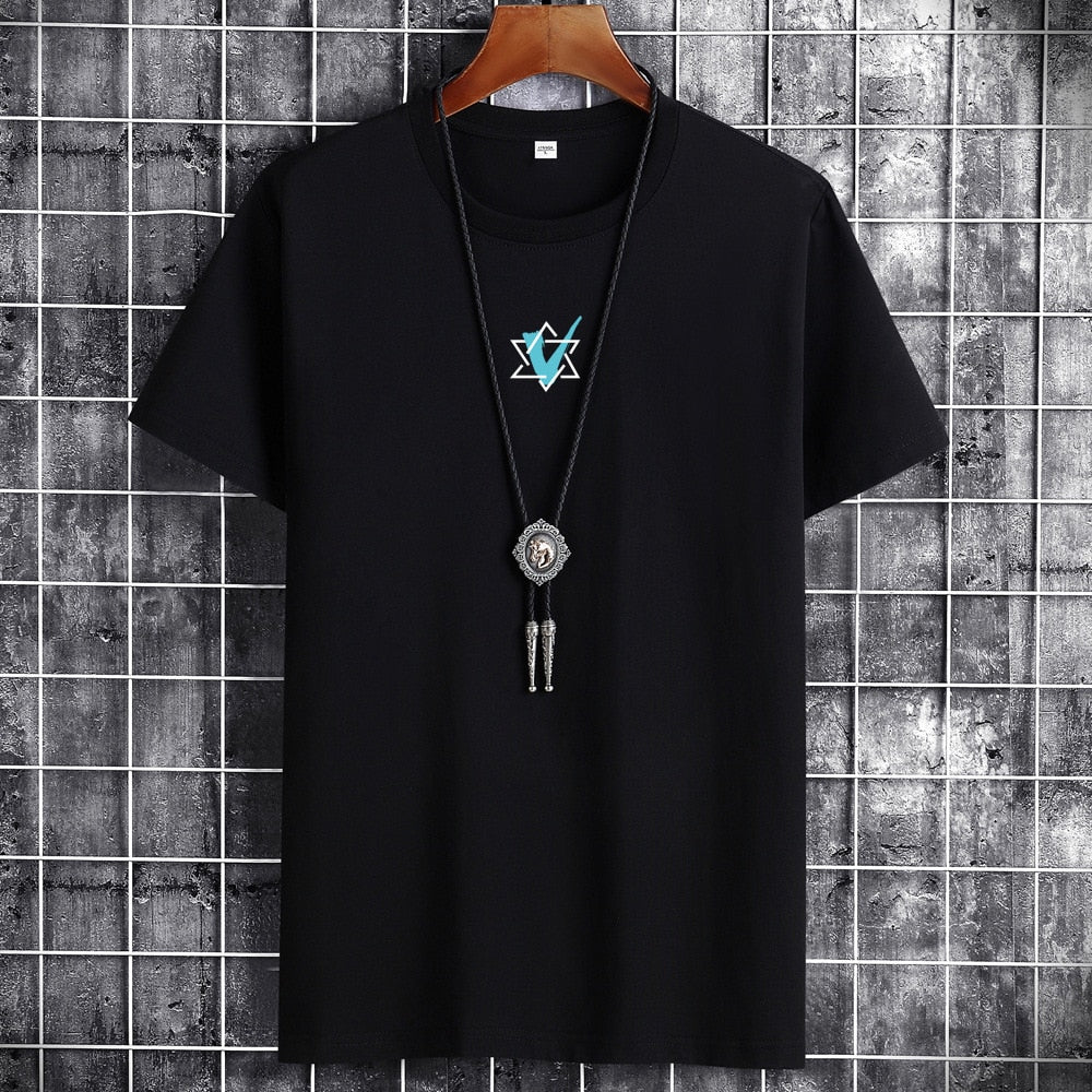 Men's Short Sleeve Cotton Fashion Male Casual Tops Oversized Man T Shirt - xinnzy