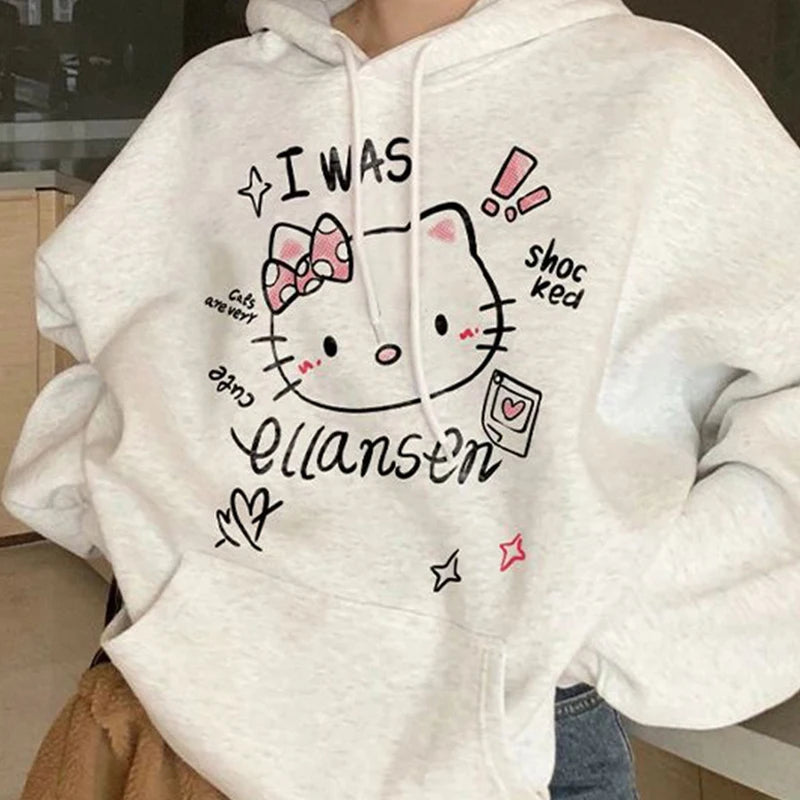 2025 Women's Cartoon Hoodie Gothic Streetwear Sweatshirt