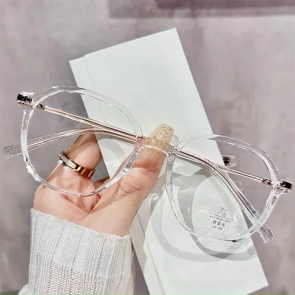 Vintage Square Glitter Glasses Women Anti Blue Light