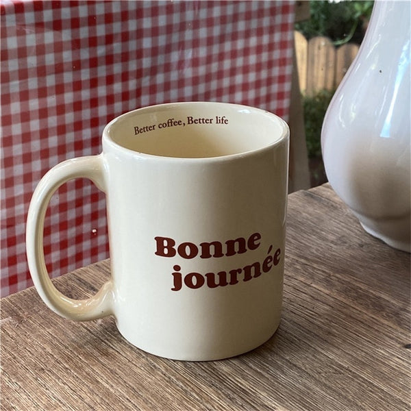 Tasse, niedlicher Cartoon-Käse-Welpen-Keramikbecher, Journee, großes Fassungsvermögen