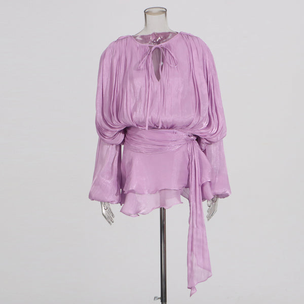 Streetwear Women's Long Sleeve High Waist Slimming Mini Dress Fashion