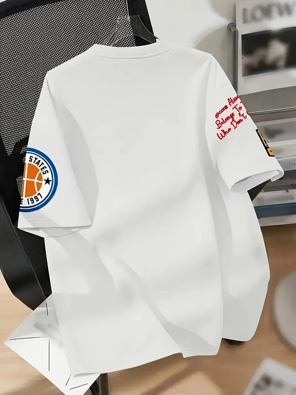 Mens Graphic Print Tshirt Trendy Design Short Sleeve Cotton Tee