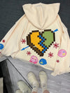 OversizedSweatshirt Hoodies Women Vintage Funny Pixel Pattern