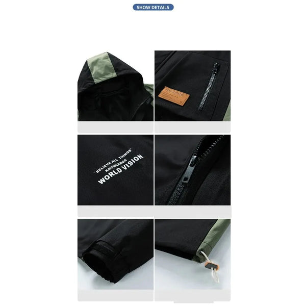 Mens Big and Tall Windbreaker Jacket Breathable Hiking Coat