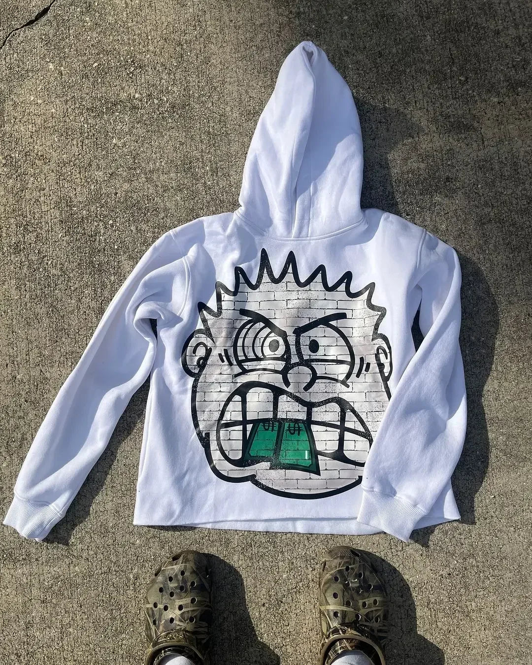 Men's Autumn Anime Big Head Loose Hoodie Streetwear