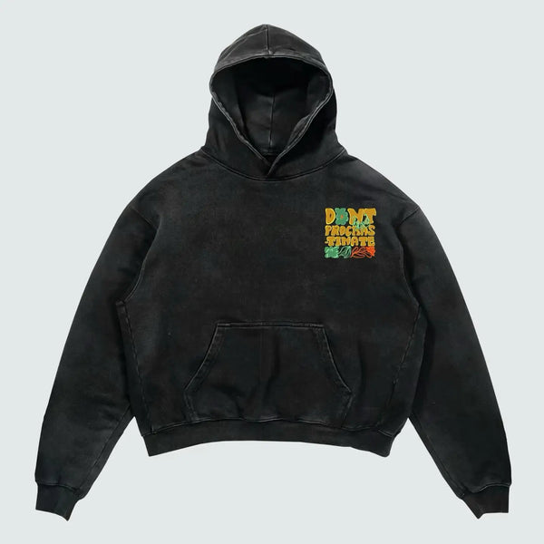 Letter Print Hoodies Men Graphic Top American Oversized Streetwear