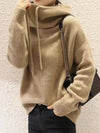 Womens Knit Hoodie Sweater Thickened Warm Oversized Jumper Elegant