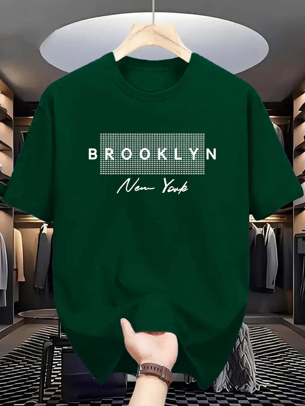 Brooklyn, NY Men's T-Shirt Crew Neck Slightly Stretchy Fabric