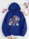 Flowers And Butterflies Hoodie Women Plants Prints Pocket Loose Pullover