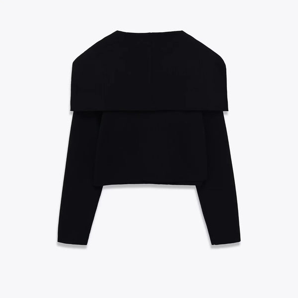 Women's Double Breasted Knit Jacket - Short Casual Blazer