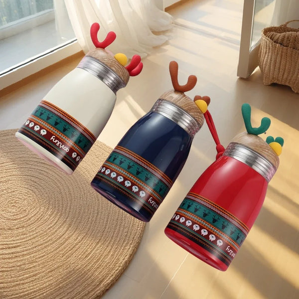 Cartoon Christmas Stainless Steel Tumbler With Handle School Gift