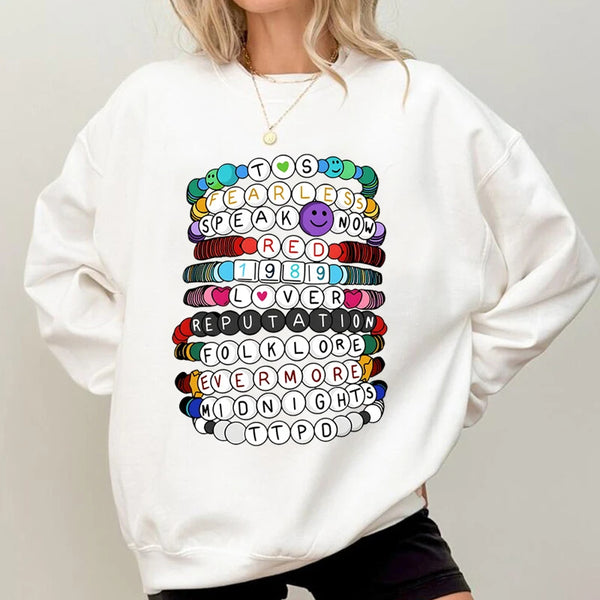 Eras Tour Bracelet Sweatshirt Women The Tortured Poets Long Sleeve