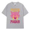 "Pussy Power" Funny Cat T-Shirt Women Vintage
