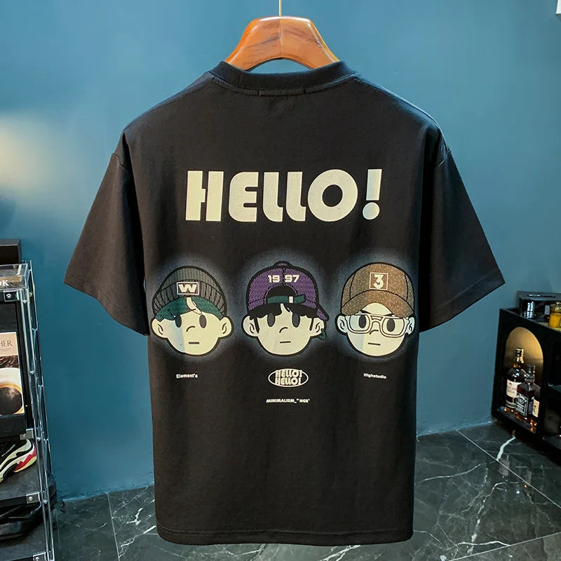 Men's Summer Loose Fit Artistic T-Shirt Casual Sporty Trendy Top 2025