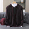 Mens 100 Percent Mink Cashmere Hooded Sweater Pullover Knit Top