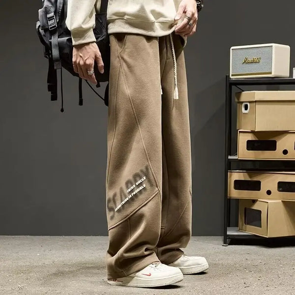 Mens Heavyweight Fleece Joggers Baggy Streetwear Winter Pants