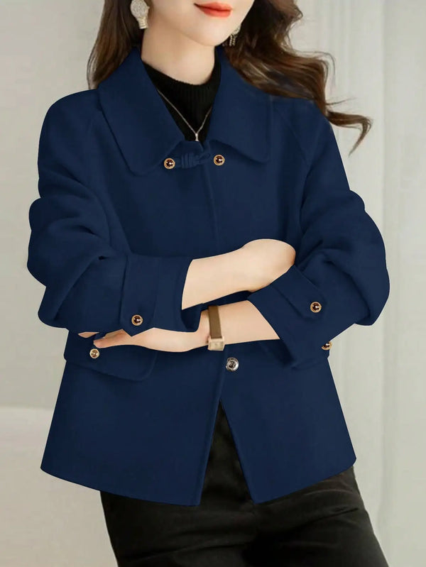 Women's Elegant Short Coat - Winter Office Outerwear Jacket
