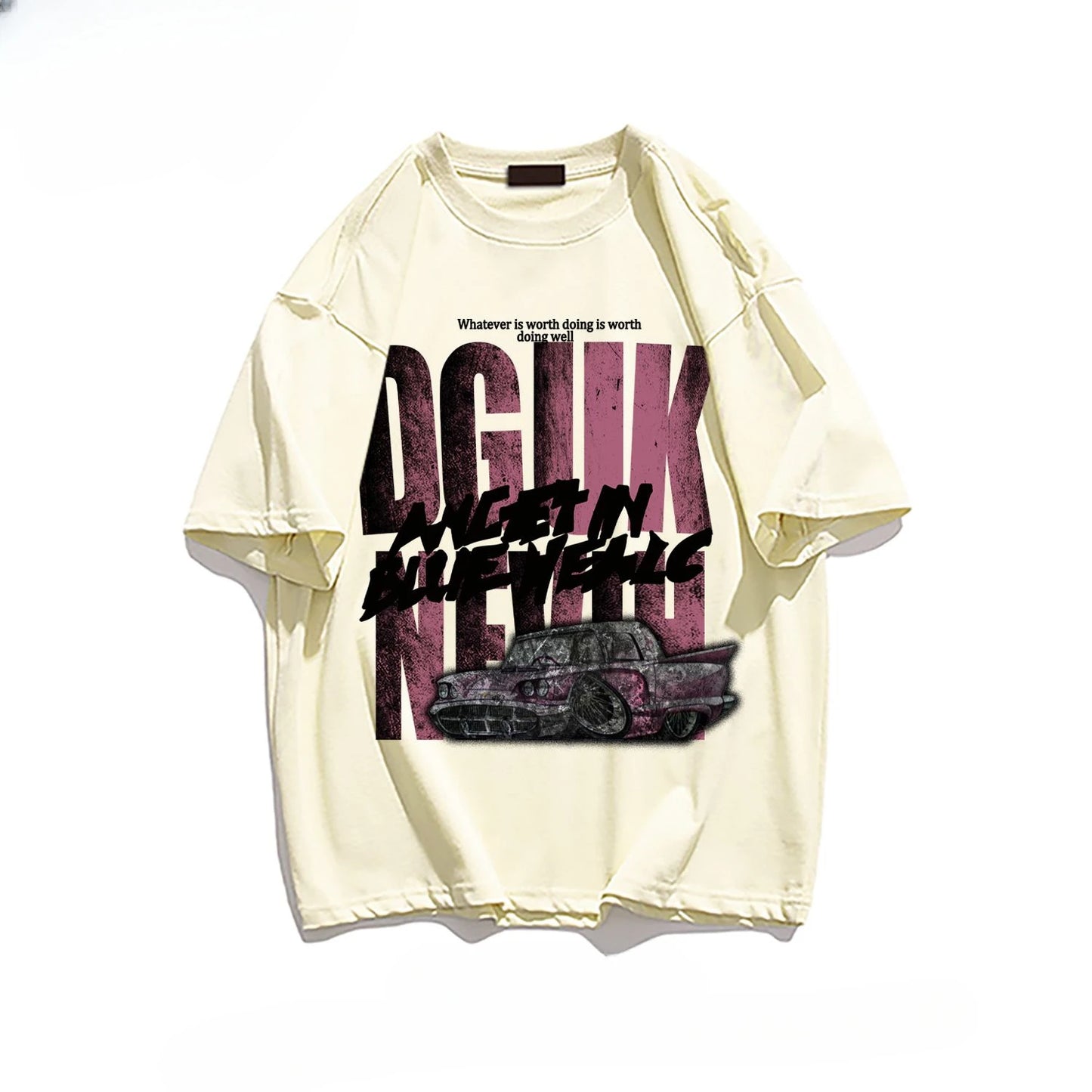 Men’s Vintage Heavyweight Cotton T-Shirt Summer Casual Streetwear