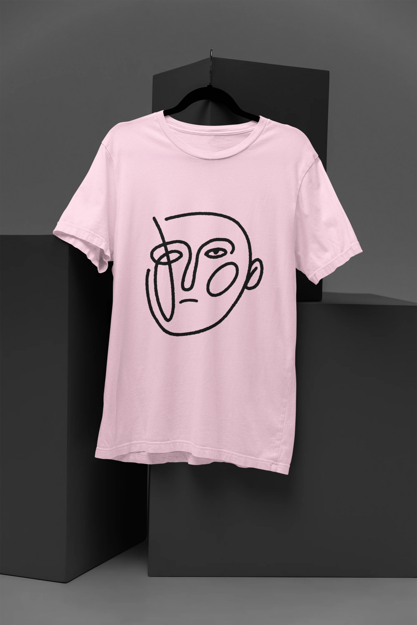 Minimalist Abstract Face Tshirt Men