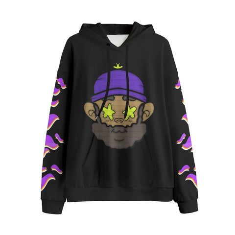 Streetwear Style Bard Graphic Flame Accent Hoodie