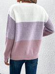 Patchwork Sweater Women Daily Casual Loose Jumpers