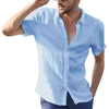 Men’s White Short Sleeve Shirt – Casual Slim Fit Button Down Beachwear Top
