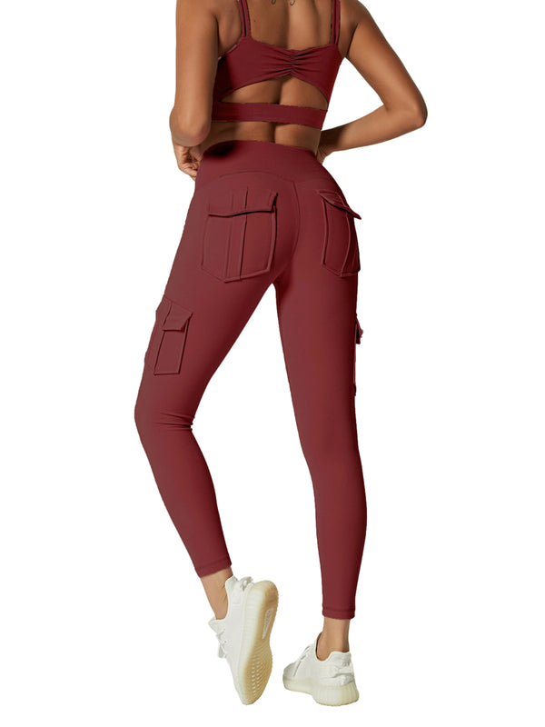 Tummy Control 4-Pocket Leggings for Women Booty Lift Yoga Tights