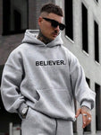 Autumn Winter Hoodie Believer Letter Print Men's Casual