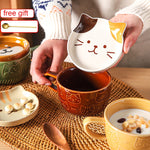 Ceramics Cute Cat Cup Gift Household Cartoon Kawaii - xinnzy