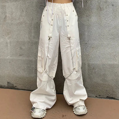 Summer Chic: Women's Chain Cargo Pants