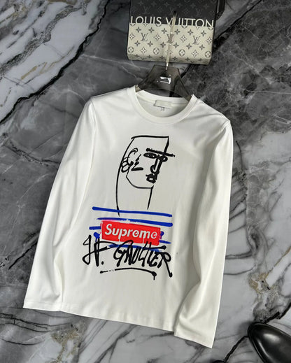 High-Quality Rapper Print Streetwear Full Sleeve Cotton T-Shirt for Men