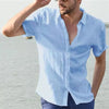Men’s White Short Sleeve Shirt – Casual Slim Fit Button Down Beachwear Top