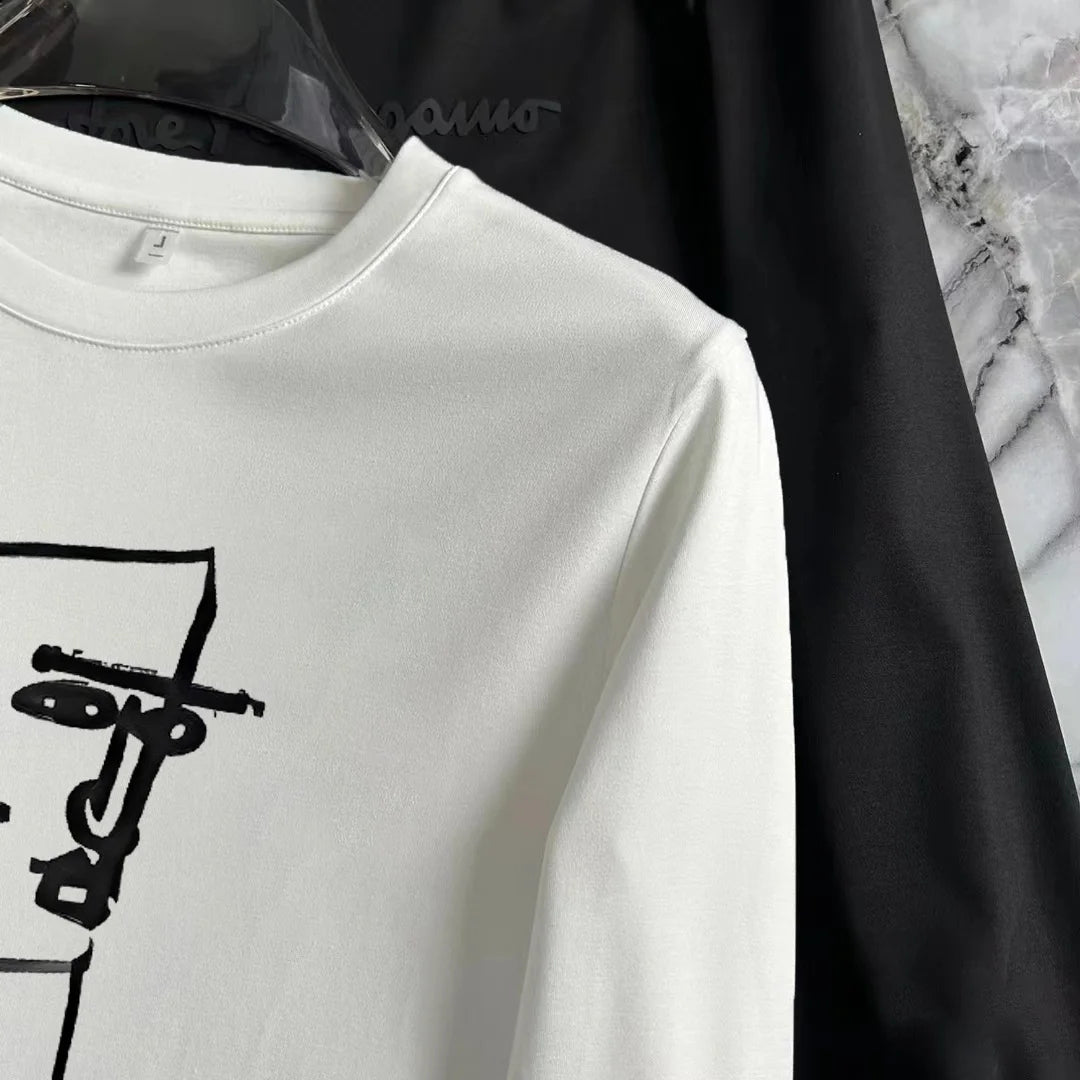 High-Quality Rapper Print Streetwear Full Sleeve Cotton T-Shirt for Men