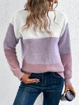 Patchwork Sweater Women Daily Casual Loose Jumpers