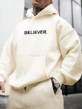 Autumn Winter Hoodie Believer Letter Print Men's Casual