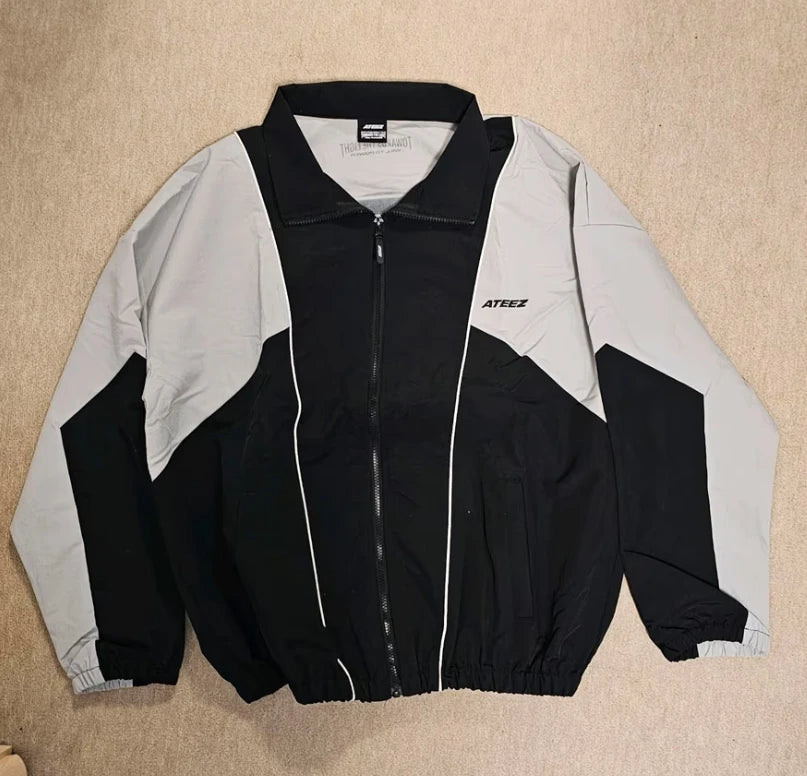 Ateez World Tour Windbreaker Jacket Zip Graphic Streetwear Men 2025