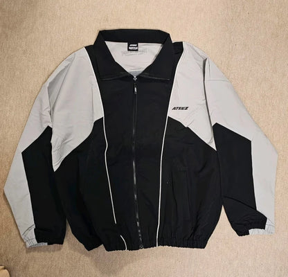 Ateez World Tour Windbreaker Jacket Zip Graphic Streetwear Men 2025