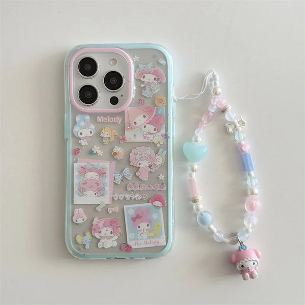 Cute Melody Phone Case with Hanging Rope Compatible with iPhone