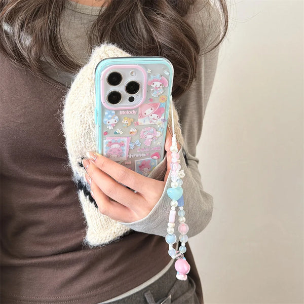 Cute Melody Phone Case with Hanging Rope Compatible with iPhone