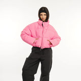 Women Winter Cropped Puffer Jacket Windproof