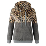 Frauen Hoodies Leopard Reißverschluss Tops Langarm