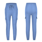 Jogger Women Cargo Pants Sports Multi-Pocket Drawstring Elastic Waist Streetwear Casual