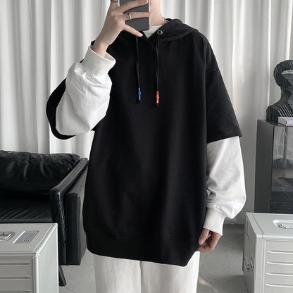 Spring Autumn Fashion Harajuku Patchwork Casual Oversized Hoodies Hip Hop - xinnzy