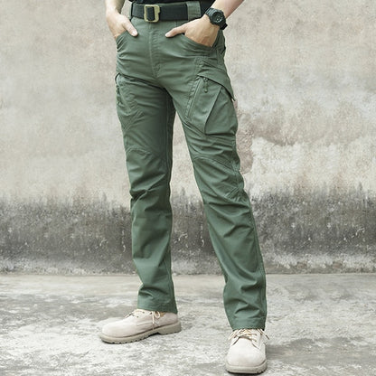 Mens Pants Elastic Multiple Pocket Military Waterproof