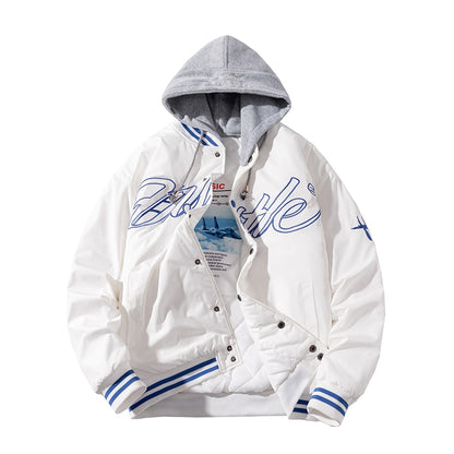 Fashion Jacket Men Embroidery Baseball Jacket Japanese Coat Hooded