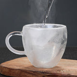 Glass Mug Creative Coffee Cup Glass Double Heat-Resistant Milk Juice Insulation