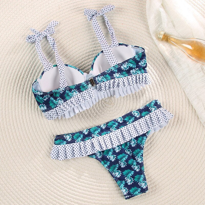 Bikini Floral Badeanzug Frauen Badeanzüge Bikini Set Print Bademode Weiblich